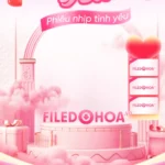 Pink Valentine Love Banner màu hồng tình yêu valentine