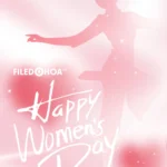 Pink International Women’s Day Banner ngày quốc tế phụ nữ màu hồng