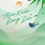Spring banner with swallow-wing blue background mùa xuân nền màu xanh cánh én