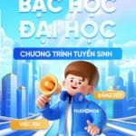 Blue college admissions banner tuyển sinh đại học màu xanh dương