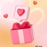 3d love valentine banner tình yêu