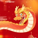 Red New Year Dragon Backdrop màu đỏ con rồng năm mới