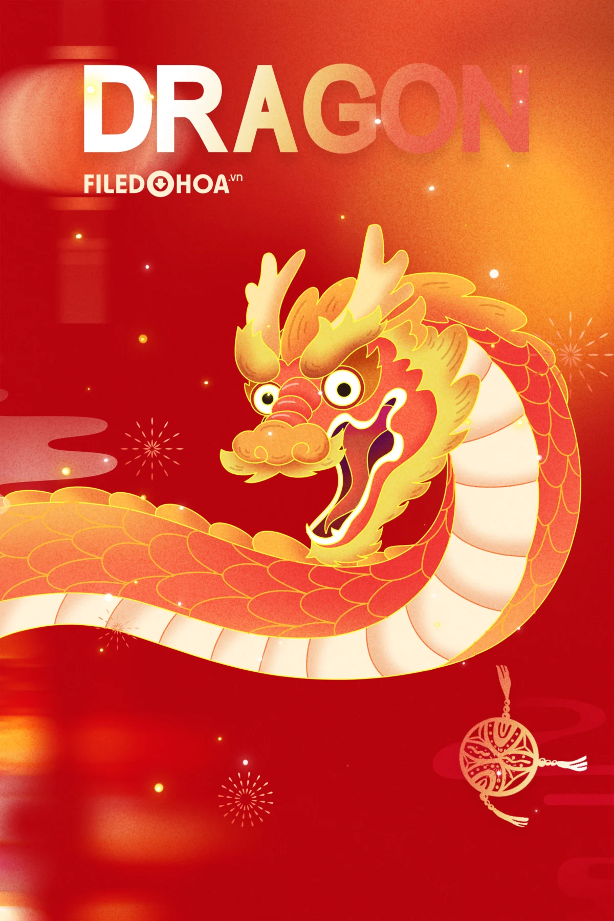Red New Year Dragon Backdrop màu đỏ con rồng năm mới - File Đồ Hoạ