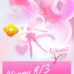 International Women’s Day Pink Banner quốc tế phụ nữ màu hồng
