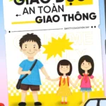 Blue banner traffic education xanh dương giáo dục giao thông