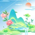 Green banner spring swallow màu xanh lá mùa xuân chim én