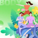 Blue Spring Yoga Banner mùa xuân màu xanh