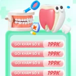 Green dental banner xanh lá nha khoa