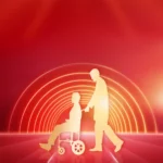 Red background old people màu đỏ người già