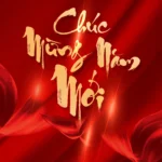 Tet banner red background gold effect letters tết nền đỏ chữ hiệu ứng vàng