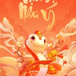 Snake New Year Banner tết con rắn