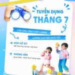 Blue banner recruiting staff màu xanh dương tuyển dụng nhân sự