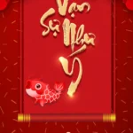 Red New Year banner tết năm mới đỏ phướn