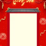 Red background banner for New Year event nền màu đỏ sự kiện tết năm mới