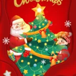 Red Santa Claus Christmas Banner giáng sinh màu đỏ ông già noel