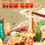 Brown noodle food banner ẩm thực mì màu nâu