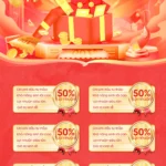 Orange banner for Tet finance money màu cam tết tài chính đồng tiền