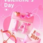 Pink Valentine Background Calendar 14th màu hồng lịch