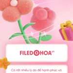 Pink flower banner màu hồng đoá hoa
