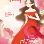 Pink International Women’s Day Banner ngày quốc tế phụ nữ màu hồng