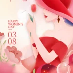 Pink International Women’s Day Banner ngày quốc tế phụ nữ màu hồng