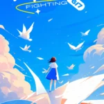 Blue banner girl student blue sky màu xanh dương cô gái học sinh bầu trời xanh