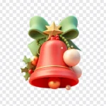 3d christmas bell icon transparent background chuông noel giáng sinh nền trong suốt