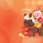 New Year horse riding illustration Hình minh hoạ cưởi ngựa năm mới