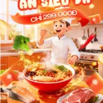 Red ribbon food banner ẩm thực ruy băng màu đỏ