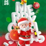 Green Christmas Banner giáng sinh màu xanh lá