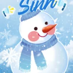 Winter Christmas Snowman Banner màu đỏ tết năm mới lòng đèn 23012026