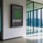 Contemporary Wall Poster Mockup Display in Corporate Space