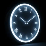 Dark background glowing clock Đồng hồ phát sáng nền tối