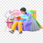 Png student studying transparent background sinh viên học tập nền trong suốt