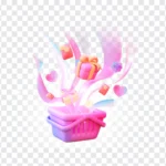 3D gift basket with transparent background Giỏ quà nền trong suốt png