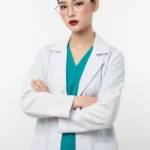 Female doctor model in white coat bác sĩ nữ áo trắng