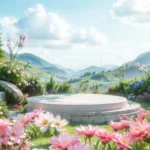Pink flowers and blue clouds sky wallpaper Ảnh nền hoa màu hồng và mây xanh