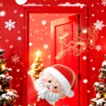 background psd giáng sinh ông già noel đỏ 21122025