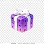 Icon png 3D hộp quà màu tím 24122025