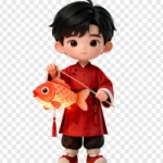 Icon png 3D bé trai lòng đèn con cá 25122025