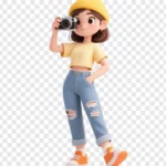 Icon png 3D cô gái chụp ảnh 24122025a
