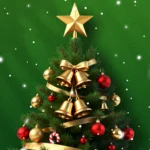 background psd giáng sinh màu xanh lá 23122025