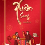 banner psd tết năm mới màu đỏ 24122025