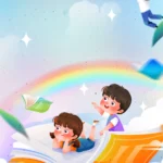 psd vẽ minh hoạ học sinh đọc sách 24122025