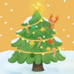Christmas tree drawing Hình vẽ cây thông noel