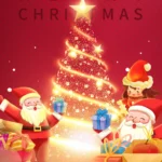 Red Christmas Banner giáng sinh noel màu đỏ