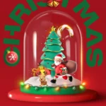 Red Christmas Banner giáng sinh noel màu đỏ