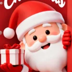 Christmas Santa Claus red background Ông già noel giáng sinh nền đỏ