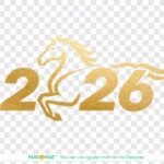 Transparent png new year 2026 text trong suốt chữ năm mới 2026