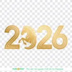 Transparent png new year 2026 text trong suốt chữ năm mới 2026